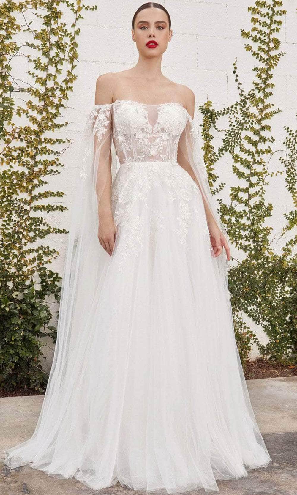 Andrea and Leo A1080W - Off-Shoulder Cape Sleeve Wedding Dress – Couture  Candy